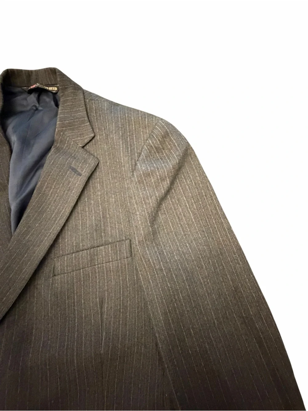 Austin Reed Of Regent Street Mens May Blue Pinstripe Suit Coat Wool Blazer 42”